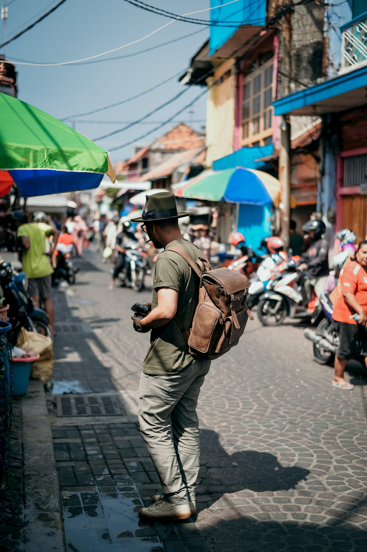 Photo of a backpack traveler.